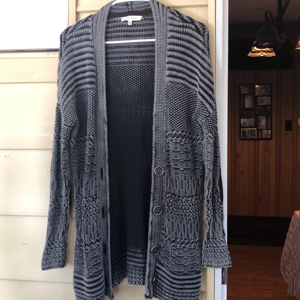 Gilded intent chunky sweater. Grey. Elbow pads.